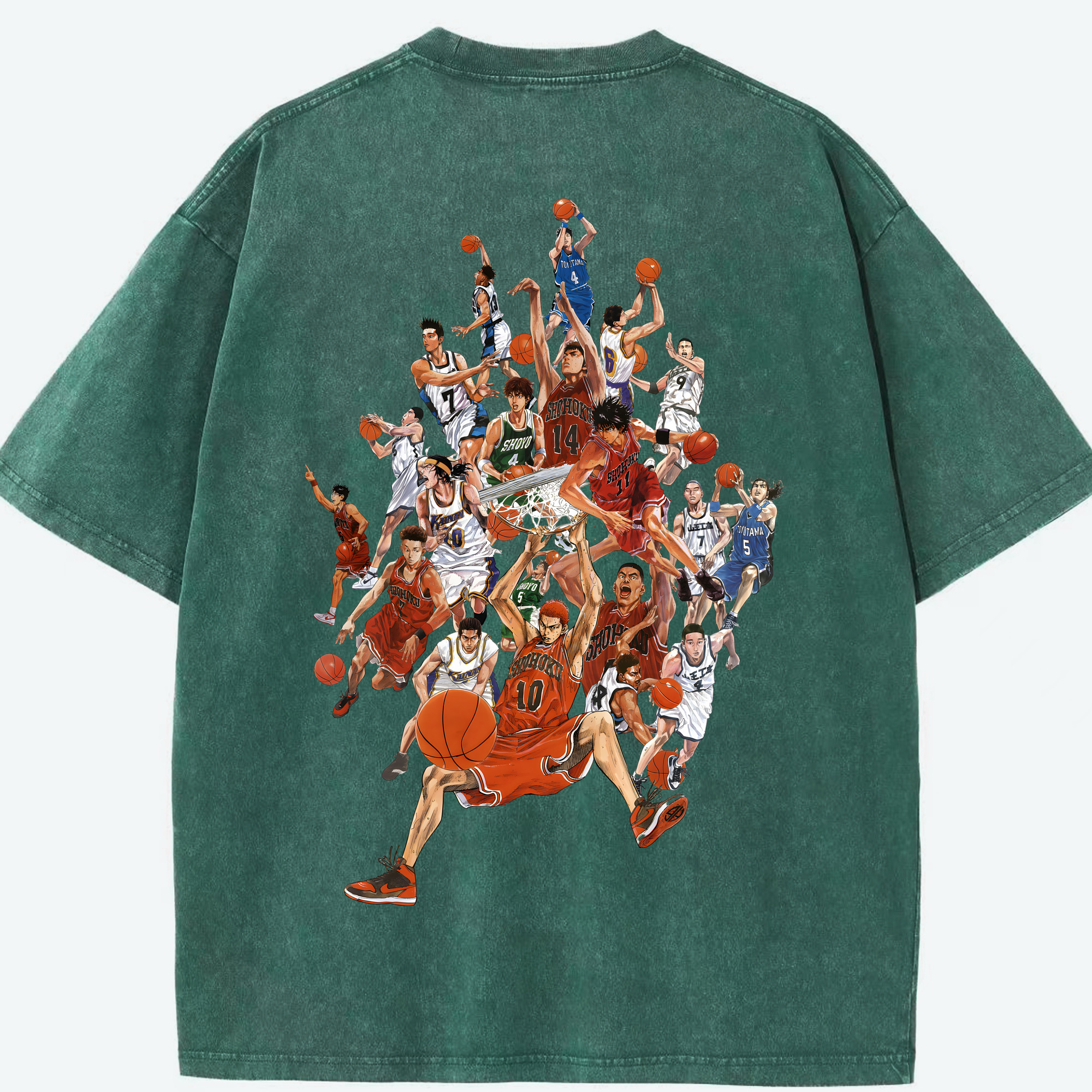（画像用） SLAM DUNK／スラムダンク 綿100% ヴィンテージ風 半袖Tシャツ（背面プリント）